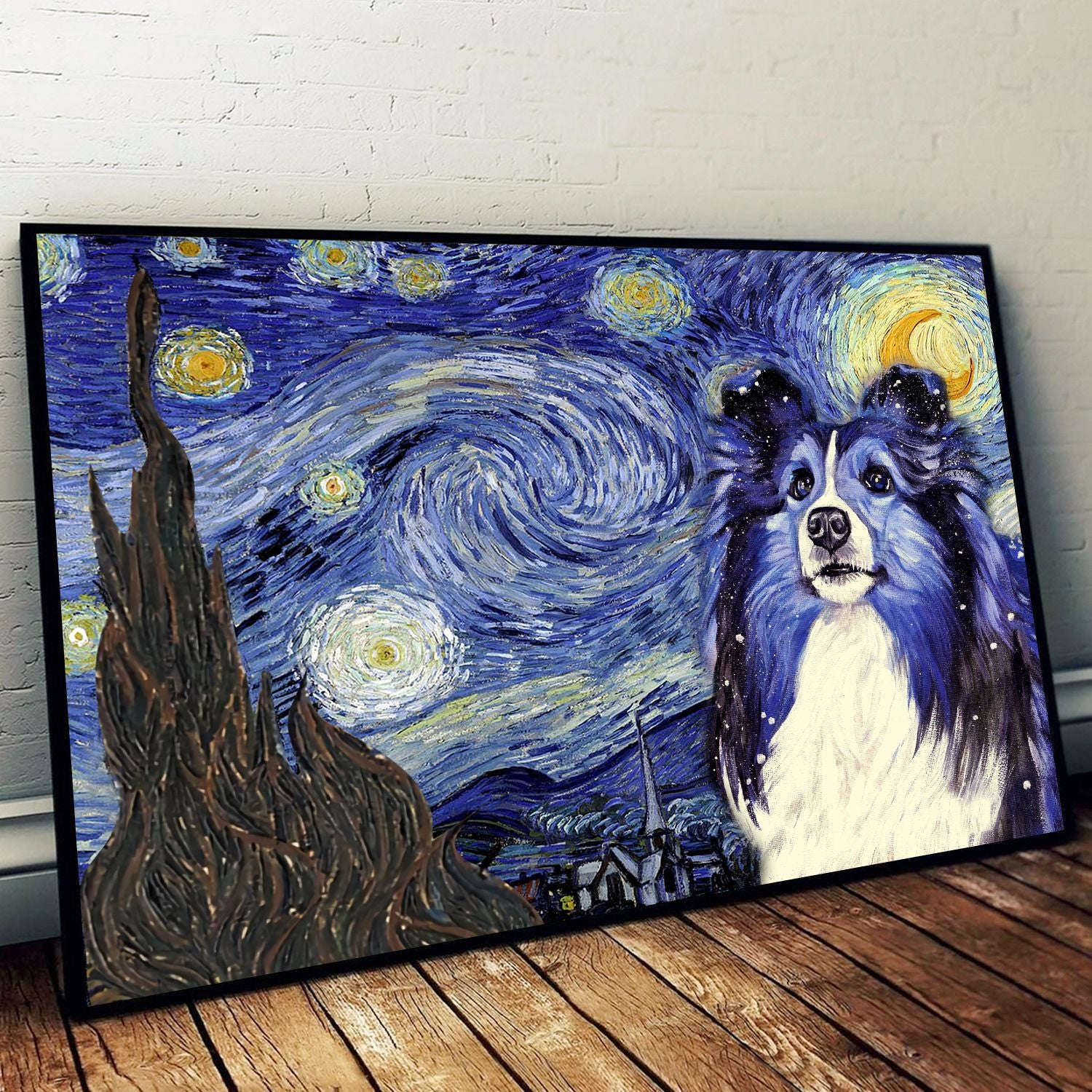 Shetland Sheepdog Poster Matte Canvas Dog Wall Art Prints Canvas Wall Art Decor 1