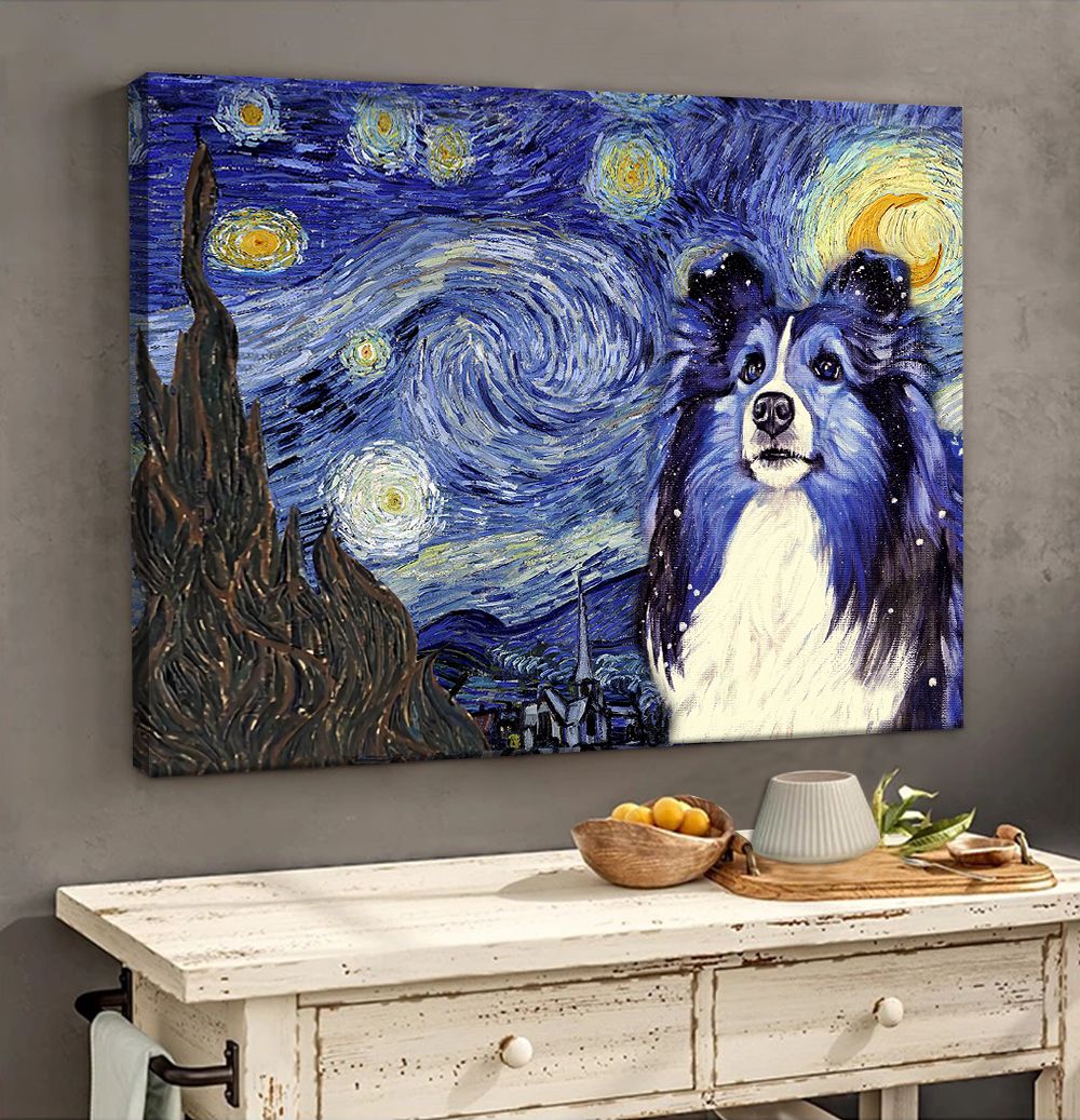 Shetland Sheepdog Poster Matte Canvas Dog Wall Art Prints Canvas Wall Art Decor 2