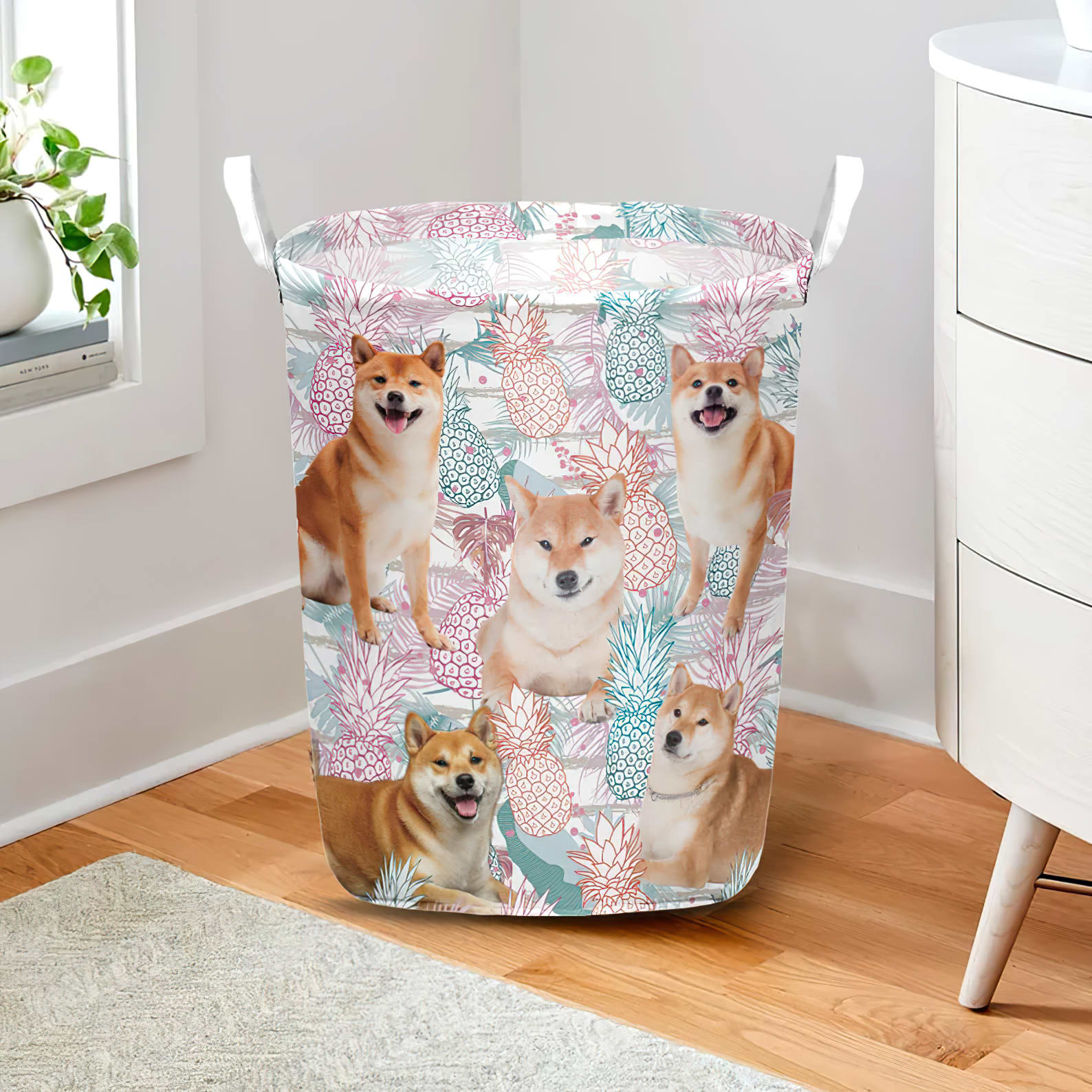 Shiba Inu In Summer Tropical With Leaf Seamless Laundry Basket Laundry Hamper Dog Lovers Gifts for Him or Her 2 Shiba Inu In Summer Tropical With Leaf Seamless Laundry Basket Laundry Hamper Dog Lovers Gifts for Him or Her 2