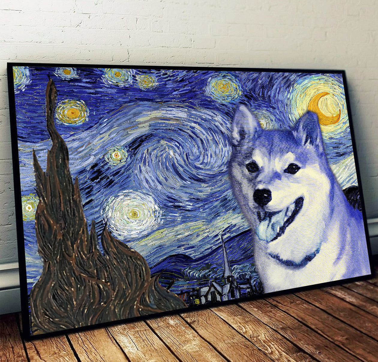 Shiba Inu Poster Matte Canvas Dog Wall Art Prints Painting On Canvas 1