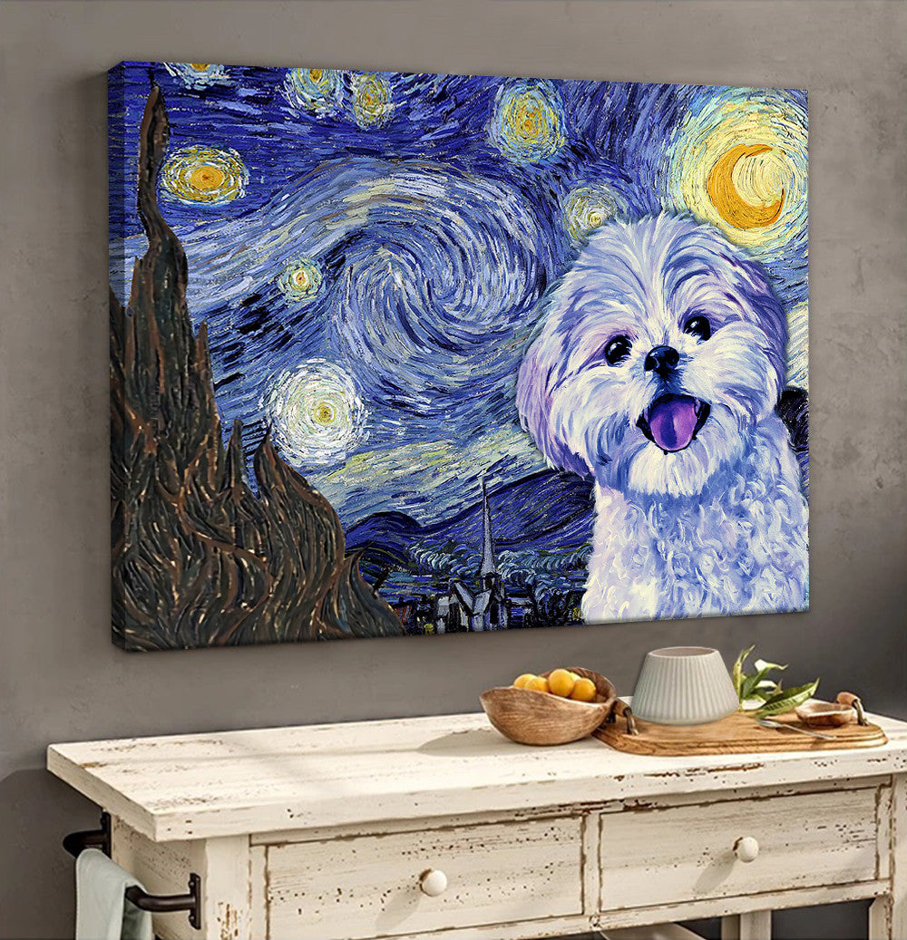 Shih Tzu Poster Matte Canvas Dog Wall Art Prints Painting On Canvas 2