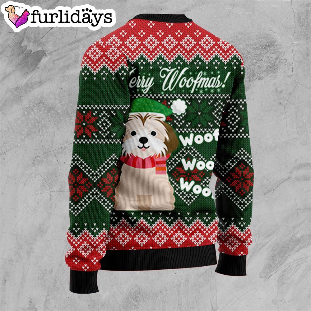 Shih Tzu Woofmas Ugly Christmas Sweater Dog Memorial Gift Unisex Crewneck Sweater 2 Shih Tzu Woofmas Ugly Christmas Sweater Dog Memorial Gift Unisex Crewneck Sweater 2