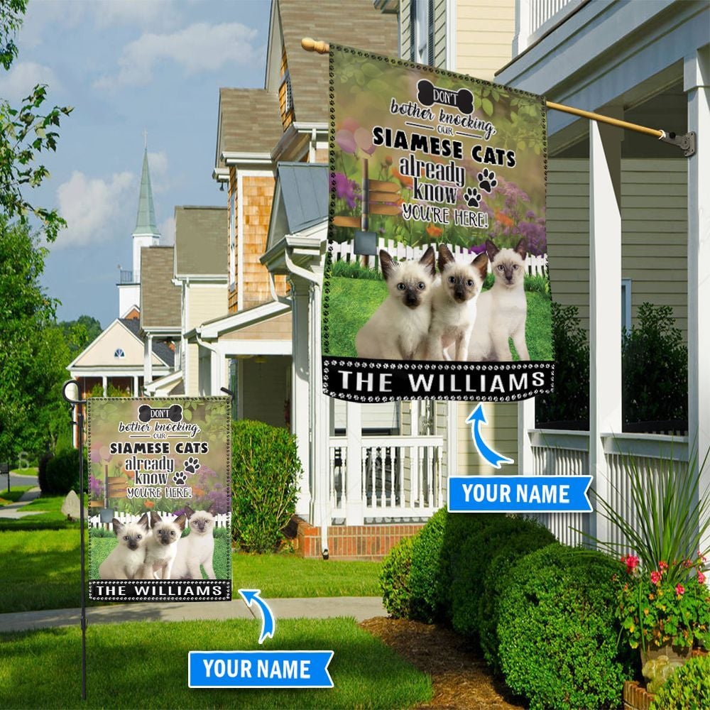Siamese Cat Don t Bother Knocking Personalized Flag Custom Cat Garden Flags Cat Flag For House 1 Siamese Cat Don t Bother Knocking Personalized Flag Custom Cat Garden Flags Cat Flag For House 1