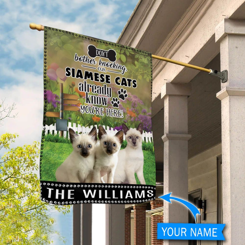 Siamese Cat Don t Bother Knocking Personalized Flag Custom Cat Garden Flags Cat Flag For House 3 Siamese Cat Don t Bother Knocking Personalized Flag Custom Cat Garden Flags Cat Flag For House 3