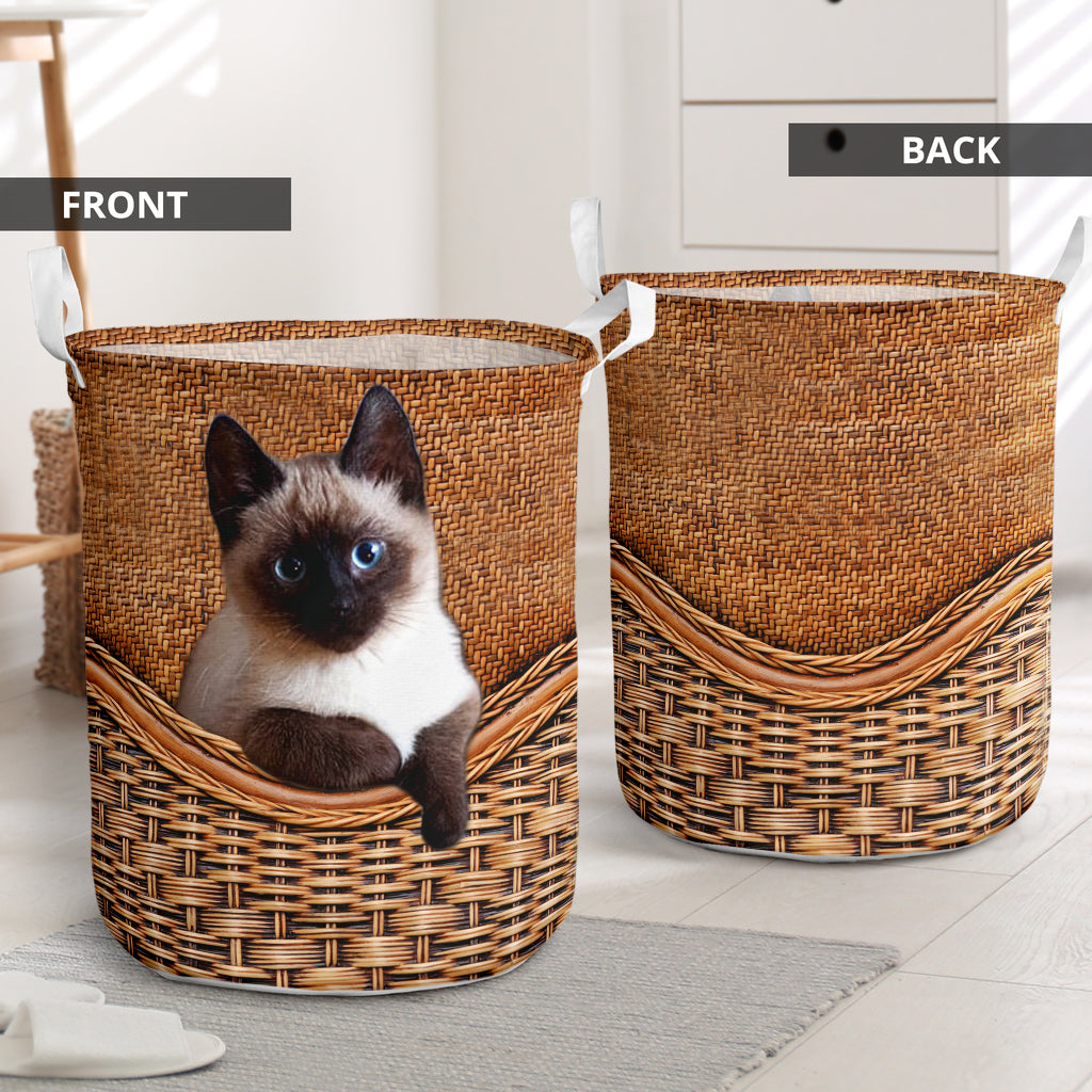 Siamese Cat Rattan Texture Laundry Basket Cat Laundry Basket Mother Gift Gift For Cat Lovers 1 Siamese Cat Rattan Texture Laundry Basket Cat Laundry Basket Mother Gift Gift For Cat Lovers 1