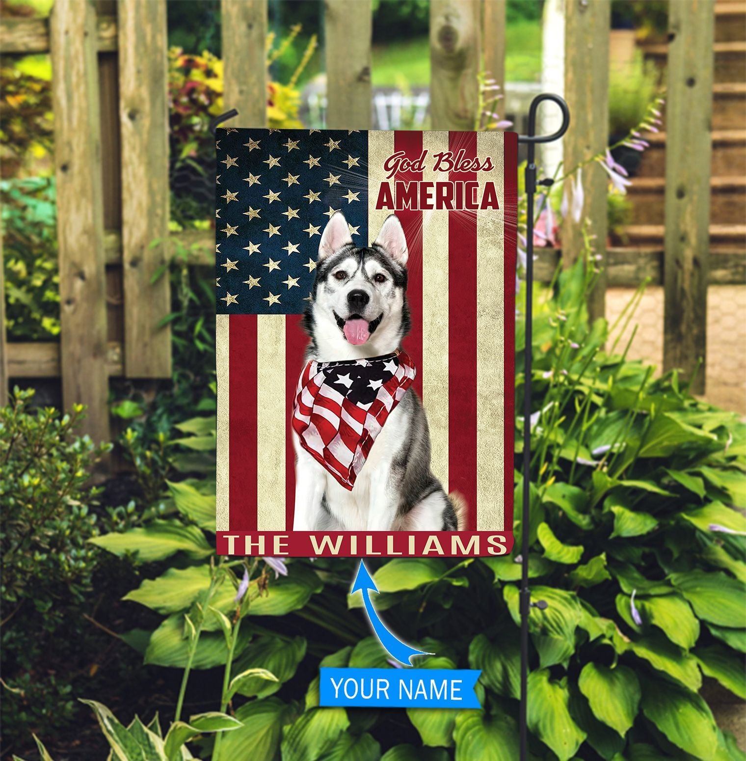 Siberian Husky God Bless America Personalized Flag Custom Dog Flags Dog Lovers Gifts for Him or Her 2 Siberian Husky God Bless America Personalized Flag Custom Dog Flags Dog Lovers Gifts for Him or Her 2