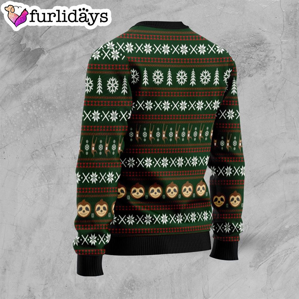 Sloth Santa Claws Ugly Christmas Sweater Gift For Pet Lovers Unisex Crewneck Sweater 2