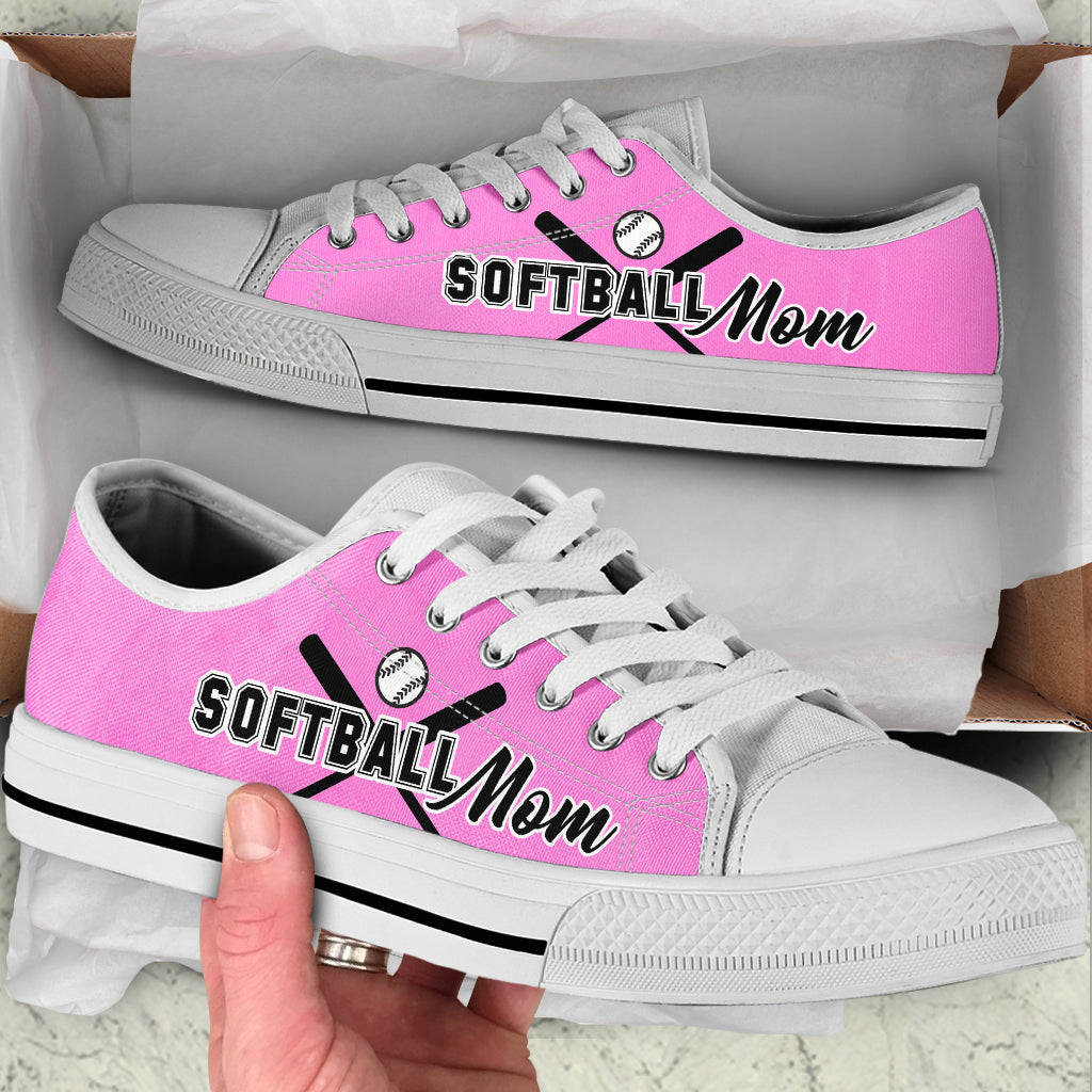 Softball Mom Pink Low Top Shoes Fashionable Casual Shoes Gift For Adults Sneaker For Walking 1