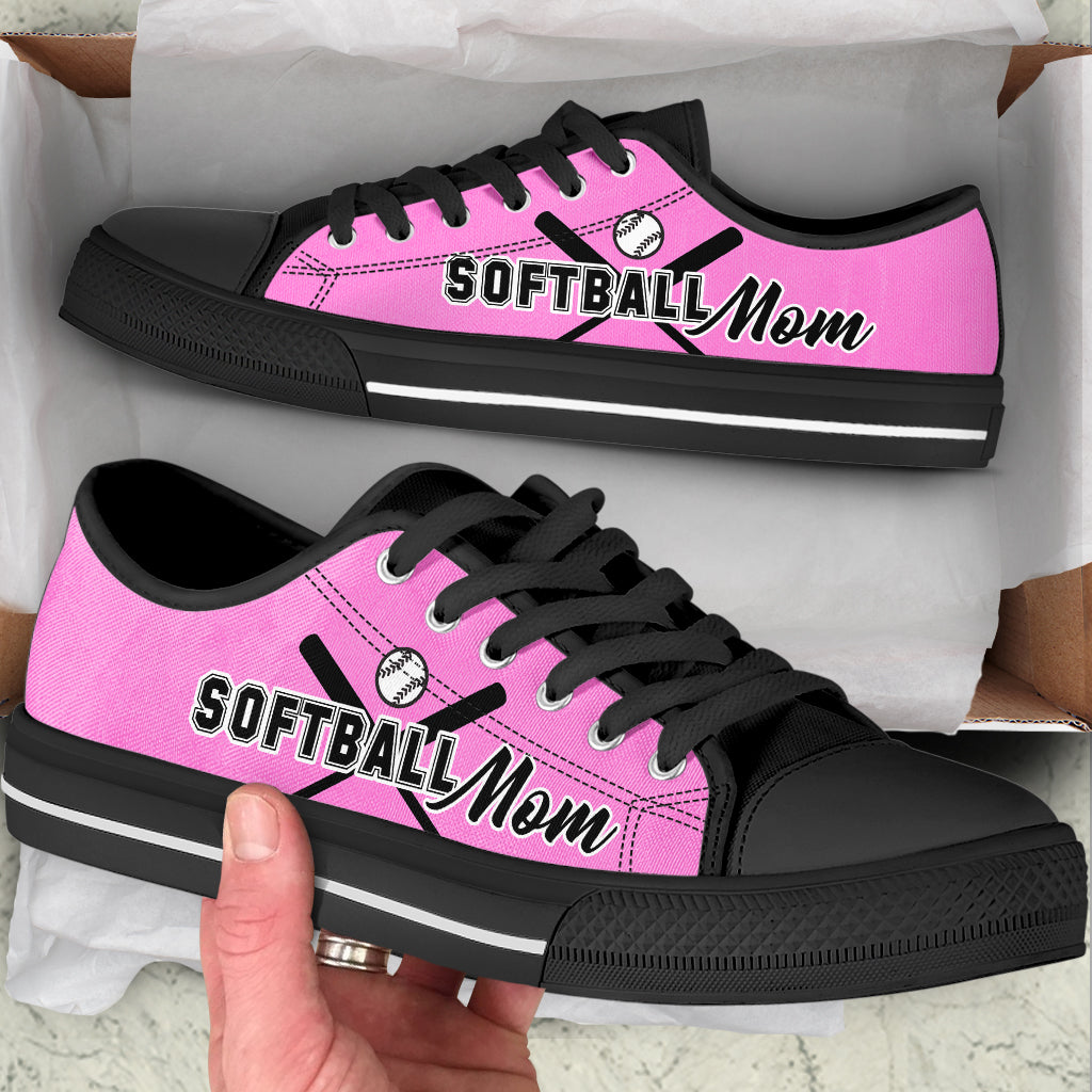Softball Mom Pink Low Top Shoes Fashionable Casual Shoes Gift For Adults Sneaker For Walking 2