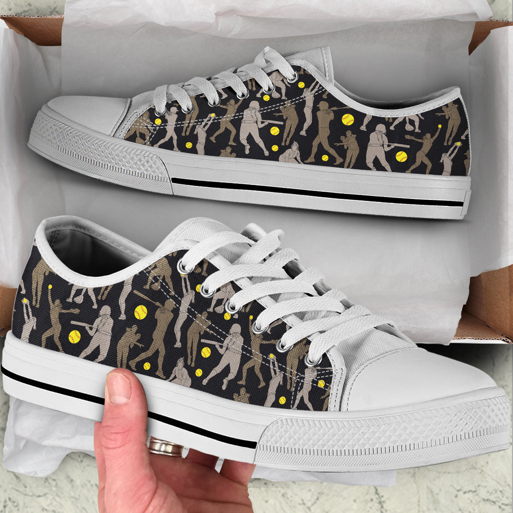 Softball Players Black Fabric Low Top Shoes Trendy Fashion Casual Shoes Gift For Adults 1 Softball Players Black Fabric Low Top Shoes Trendy Fashion Casual Shoes Gift For Adults 1