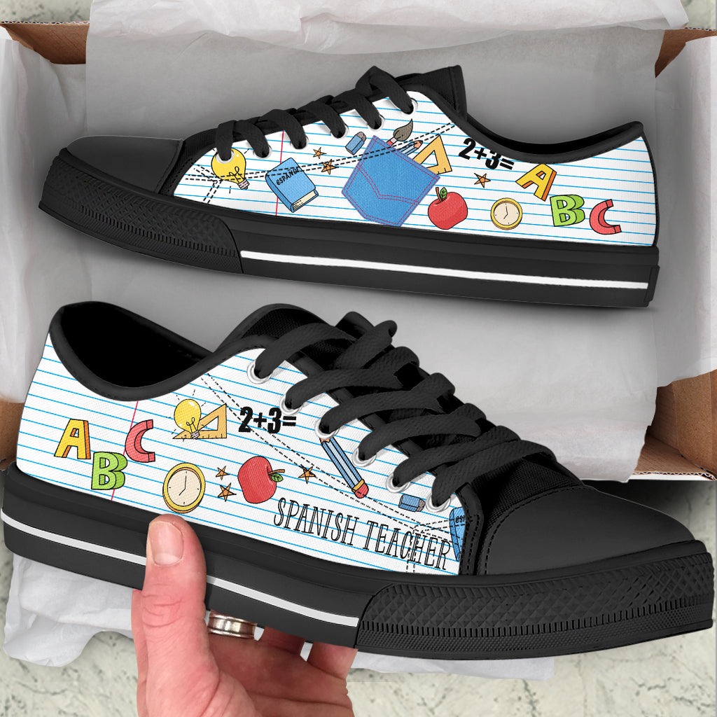 Spanish Teacher Abc Quaint Pattern Low Top Shoes Best Gift For Teacher School Shoes Best Shoes For Him Or Her 2 Spanish Teacher Abc Quaint Pattern Low Top Shoes Best Gift For Teacher School Shoes Best Shoes For Him Or Her 2
