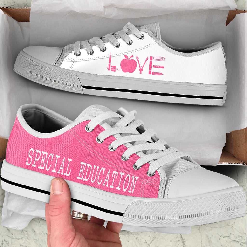 Special Education Love Pink White Low Top Shoes Best Gift For Teacher School Shoes Best Shoes For Him Or Her 1 Special Education Love Pink White Low Top Shoes Best Gift For Teacher School Shoes Best Shoes For Him Or Her 1