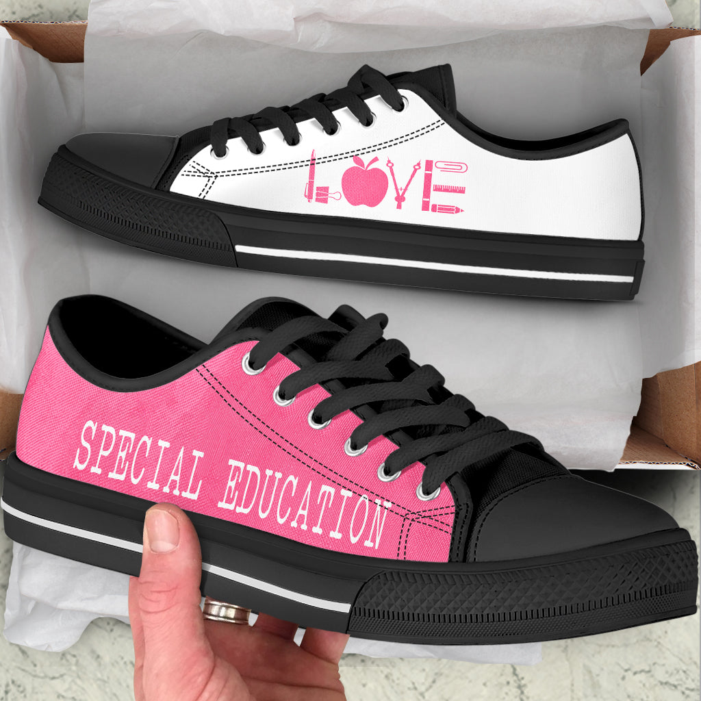 Special Education Love Pink White Low Top Shoes Best Gift For Teacher School Shoes Best Shoes For Him Or Her 2 Special Education Love Pink White Low Top Shoes Best Gift For Teacher School Shoes Best Shoes For Him Or Her 2