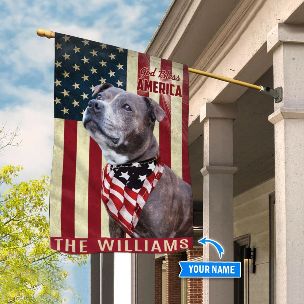 Staffordshire Bull Terrier God Bless America Personalized Flag Custom Dog Flags Dog Lovers Gifts for Him or Her 3 Staffordshire Bull Terrier God Bless America Personalized Flag Custom Dog Flags Dog Lovers Gifts for Him or Her 3