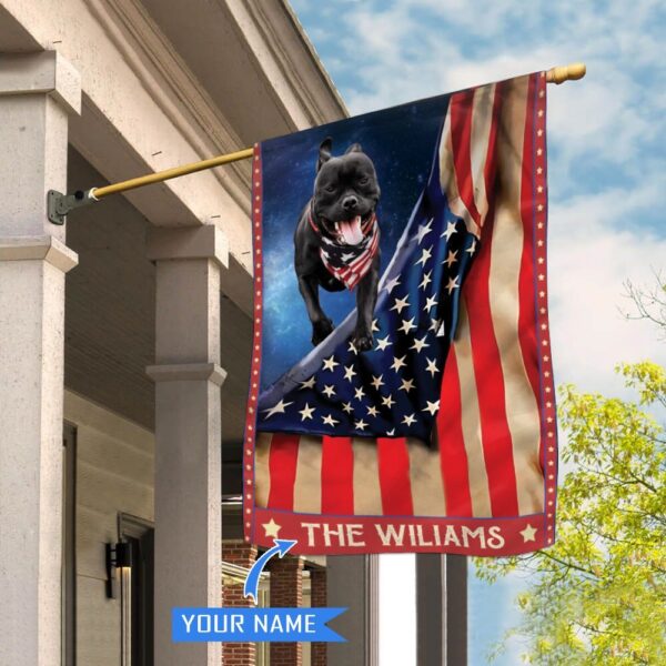 Staffordshire Bull Terrier Personalized House Flag – Garden Dog Flag – Personalized Dog Garden Flags