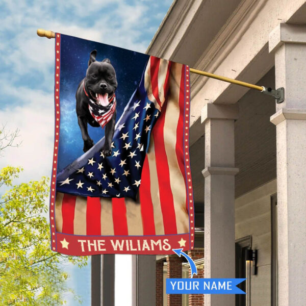 Staffordshire Bull Terrier Personalized House Flag – Garden Dog Flag – Personalized Dog Garden Flags