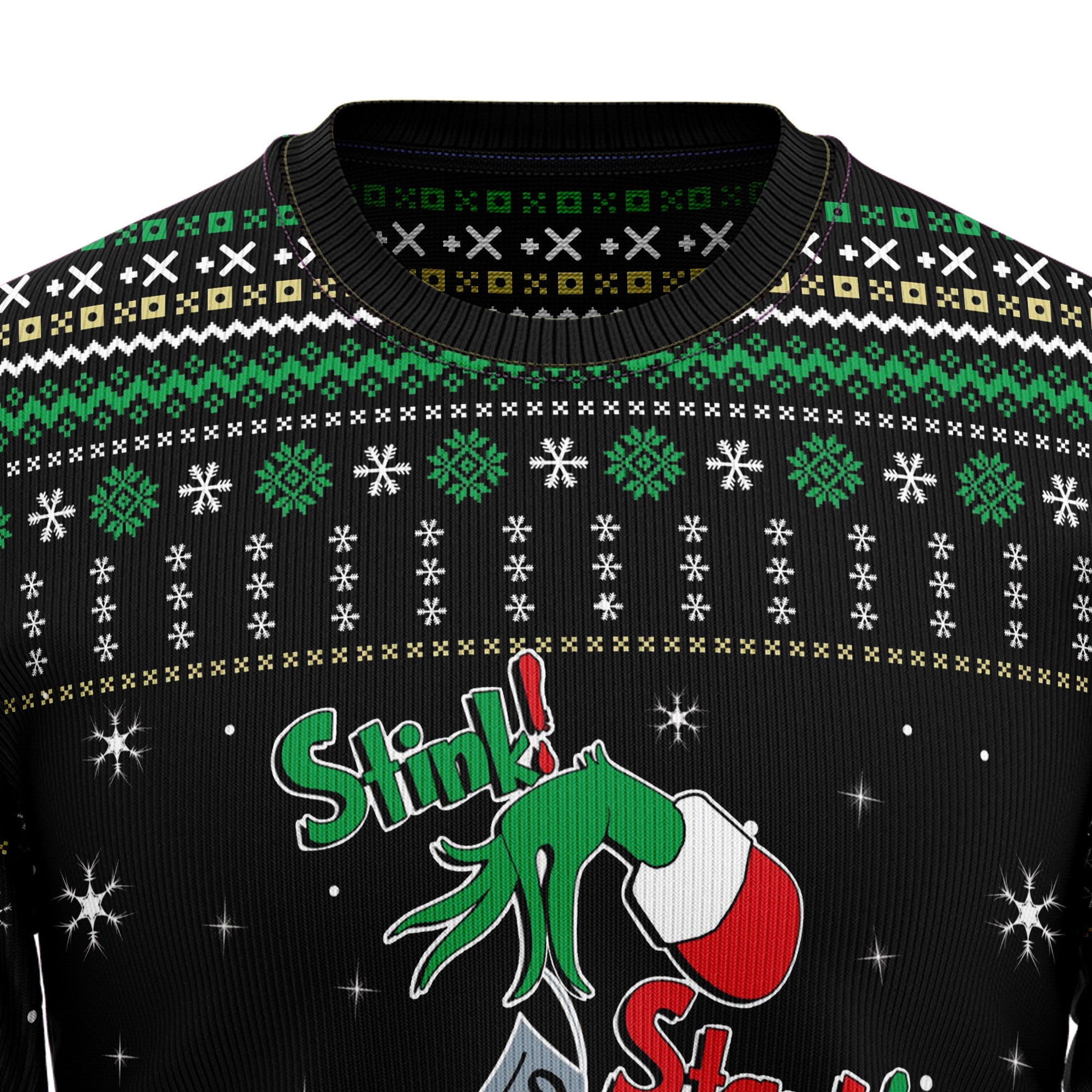 Stink Stank Stunk Grinch Ugly Christmas Sweater Gift For Pet Lovers Unisex Crewneck Sweater 5