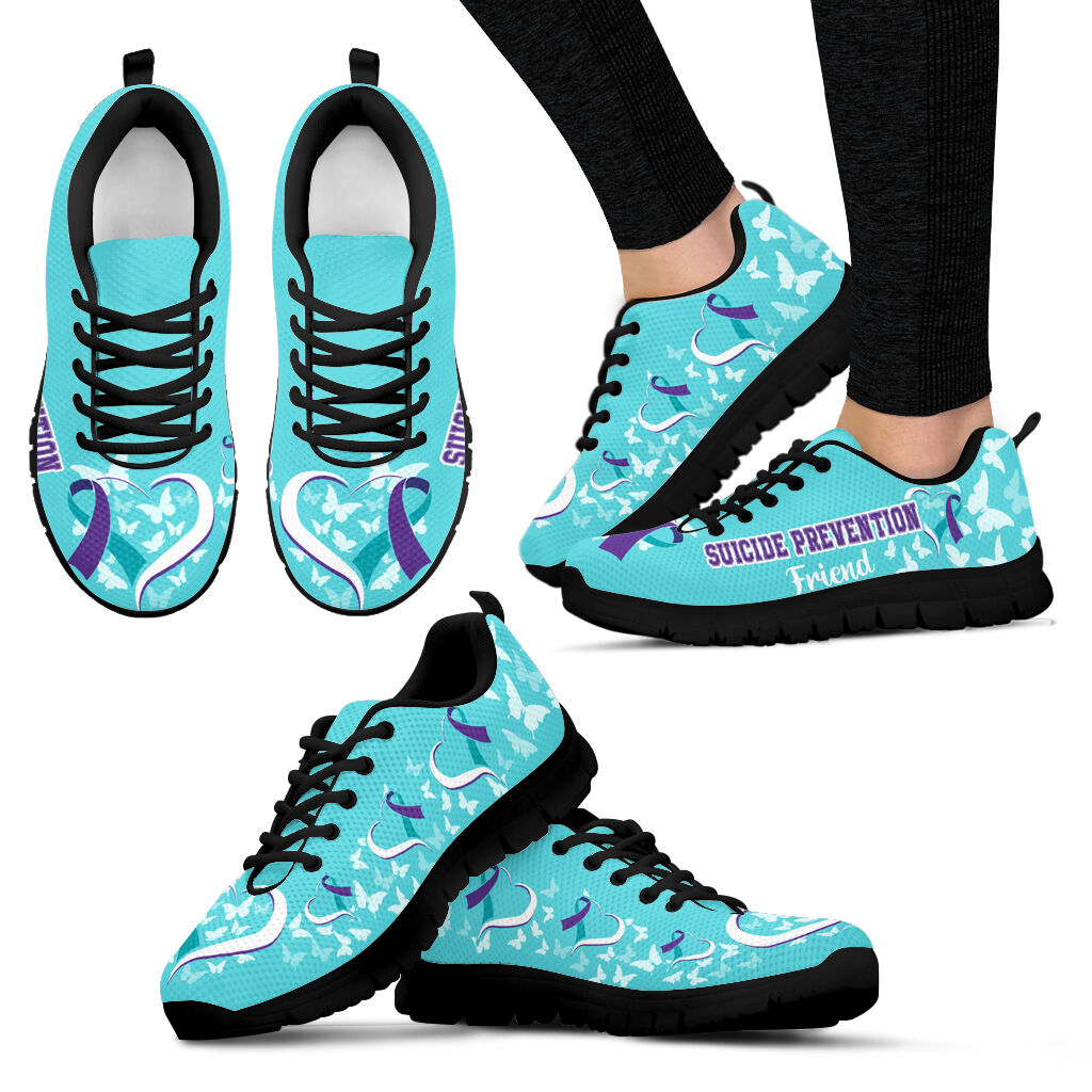 Suicide Prevention Friend Heart Ribbon Sneaker Walking Shoes Best Gift For Men And Women 1 Suicide Prevention Friend Heart Ribbon Sneaker Walking Shoes Best Gift For Men And Women 1
