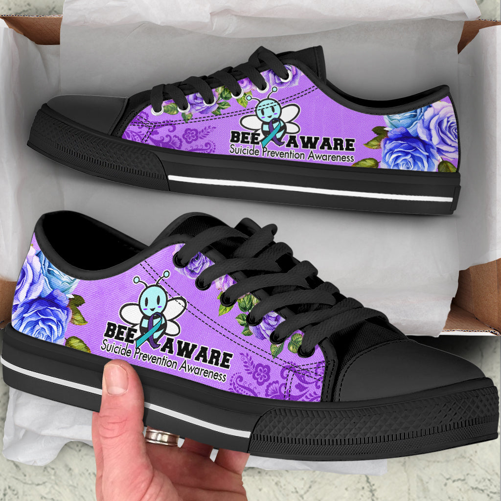 Suicide Prevention Shoes Bee Aware Low Top Shoes Best Gift For Men And Women Sneaker For Walking 2 Suicide Prevention Shoes Bee Aware Low Top Shoes Best Gift For Men And Women Sneaker For Walking 2