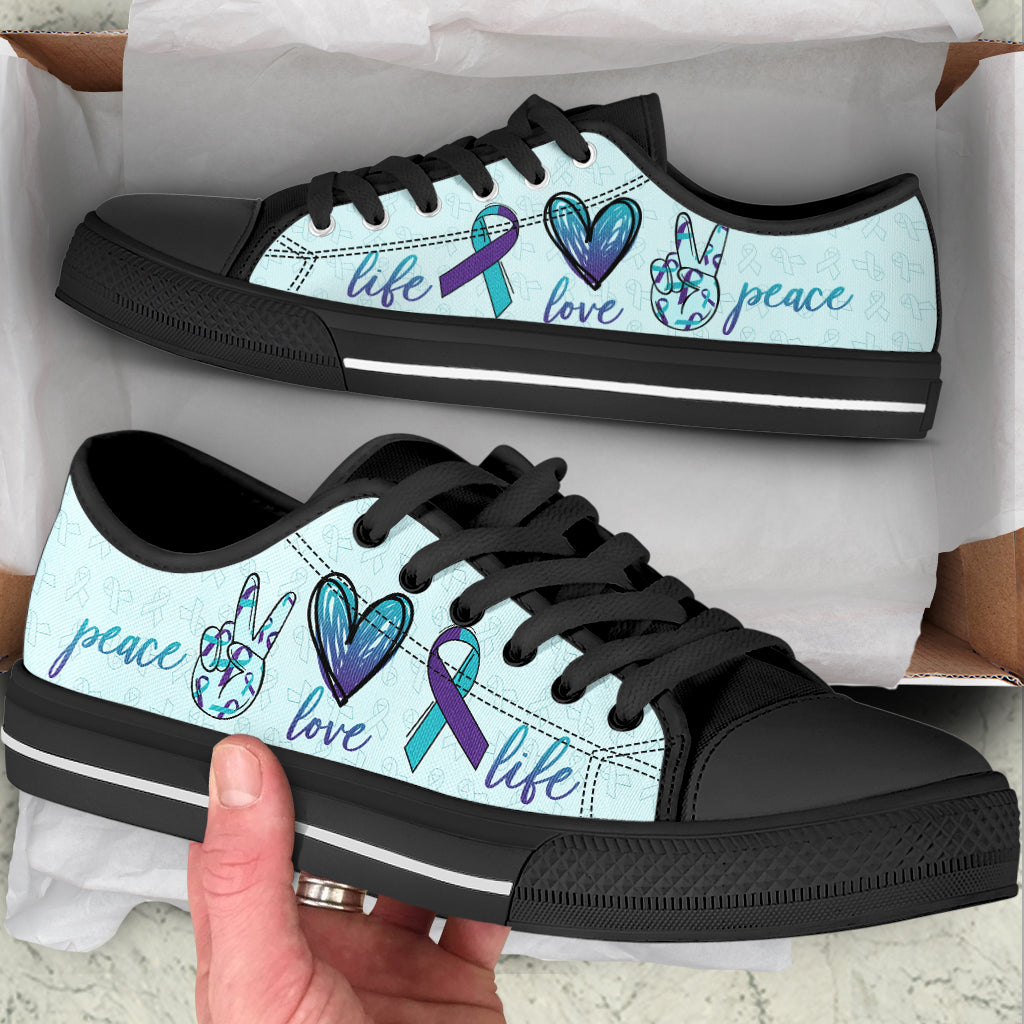 Suicide Prevention Shoes Peace Love Low Top Shoes Best Gift For Men And Women Sneaker For Walking 2 Suicide Prevention Shoes Peace Love Low Top Shoes Best Gift For Men And Women Sneaker For Walking 2
