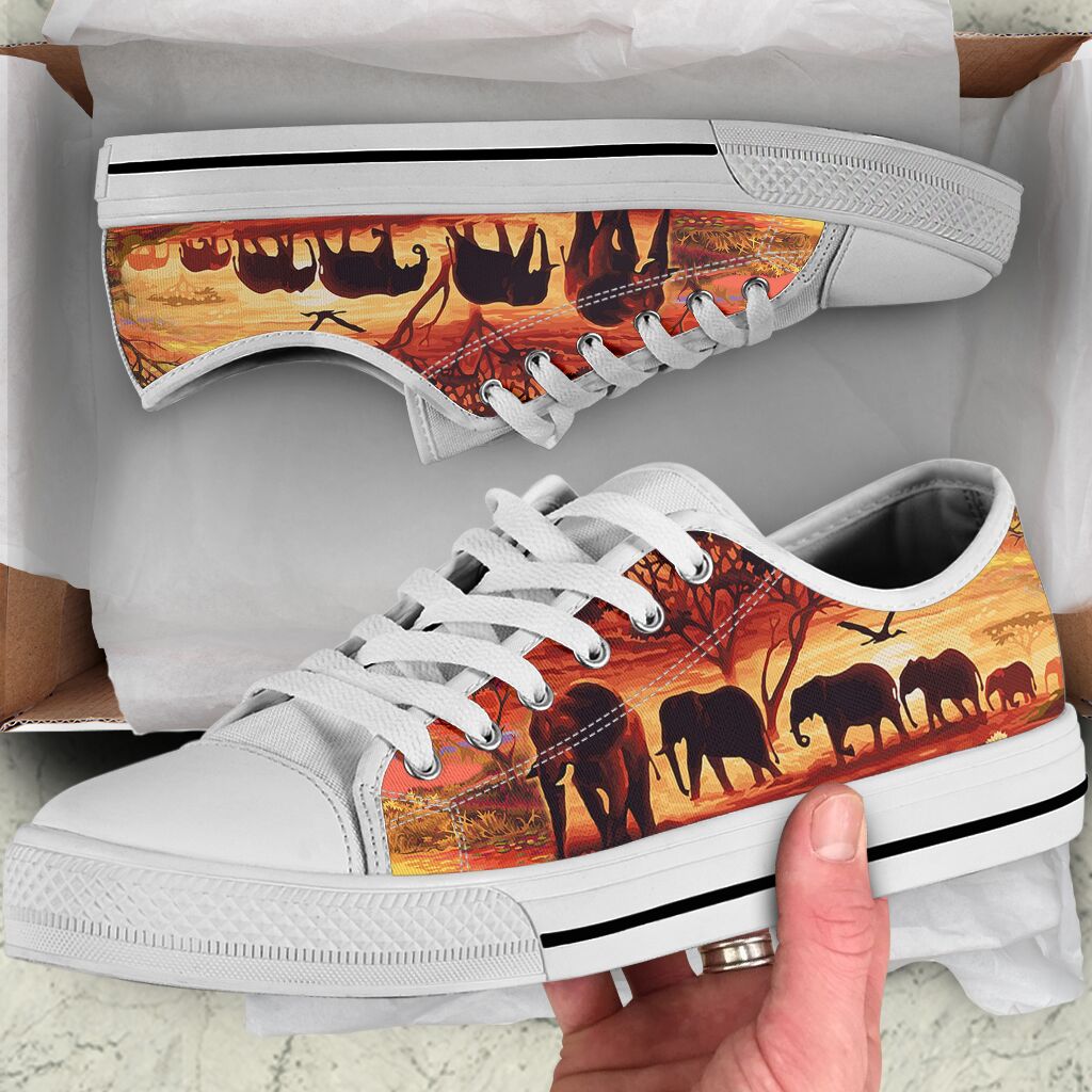Sunset Elephants Painting Low Top Shoes Casual Shoes Gift For Adults Sneaker For Walking 1 Sunset Elephants Painting Low Top Shoes Casual Shoes Gift For Adults Sneaker For Walking 1