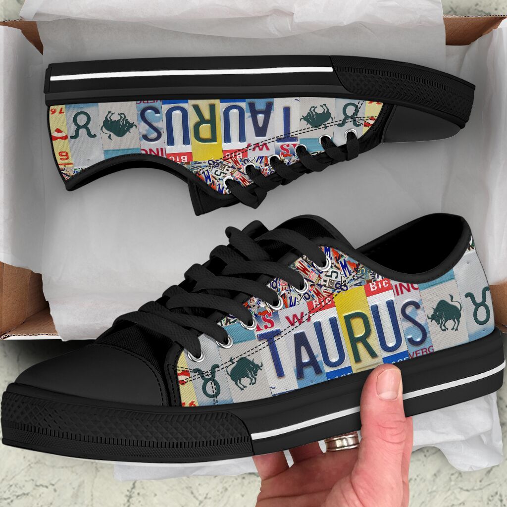 Taurus License Plates Low Top Shoes Canvas Print Lowtop Casual Shoes Gift For Adults Sneaker For Walking 2 Taurus License Plates Low Top Shoes Canvas Print Lowtop Casual Shoes Gift For Adults Sneaker For Walking 2