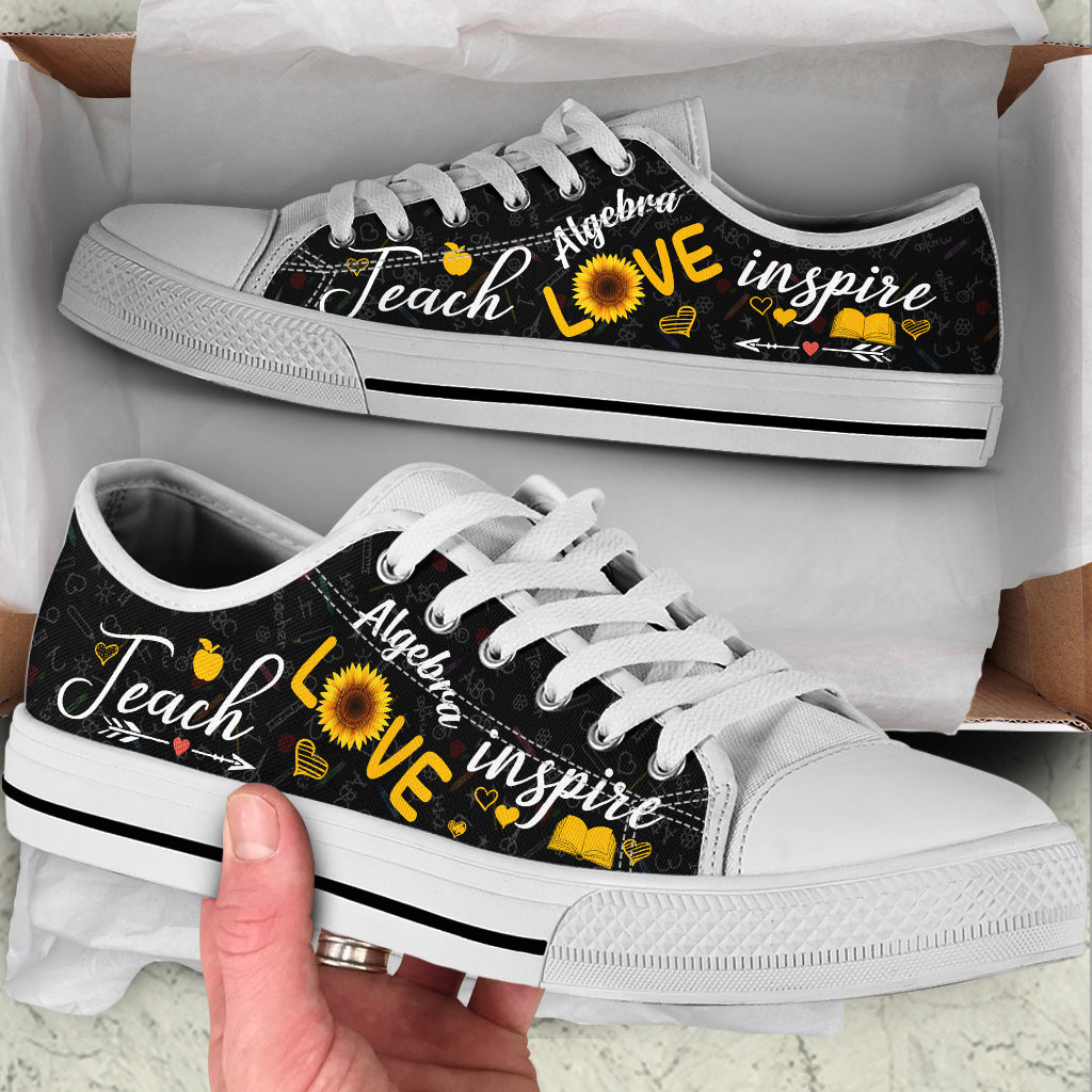 Teach Love Inspire Low Top Shoes Best Gift For Teacher School Shoes Best Shoes For Him Or Her 1 Teach Love Inspire Low Top Shoes Best Gift For Teacher School Shoes Best Shoes For Him Or Her 1