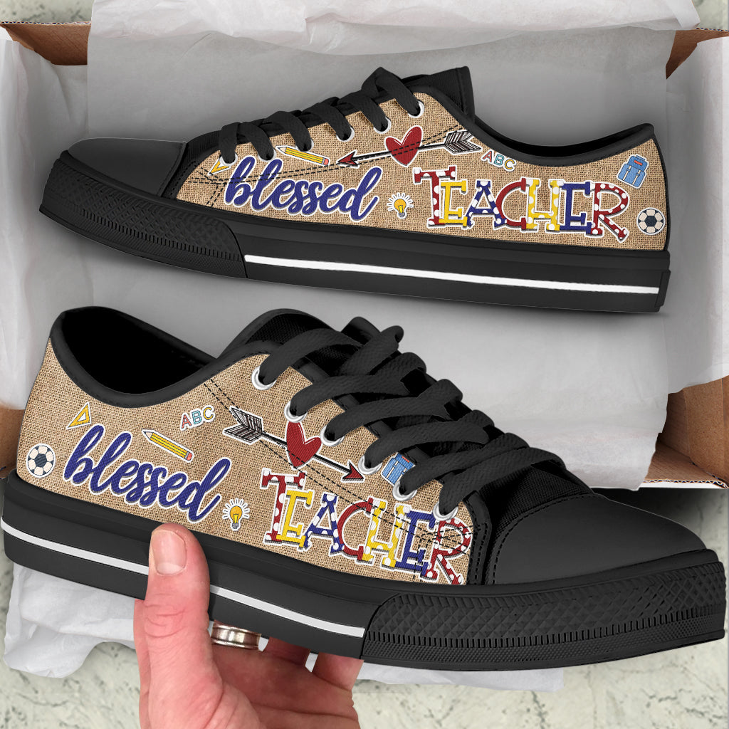 Teacher Blessed Low Top Shoes Best Gift For Teacher School Shoes Best Shoes For Him Or Her 2