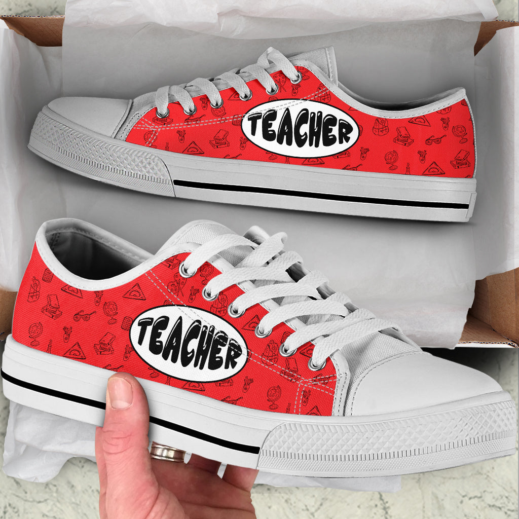 Teacher Crayon Shape Low Top Shoes Best Gift For Teacher School Shoes Best Shoes For Him Or Her 1
