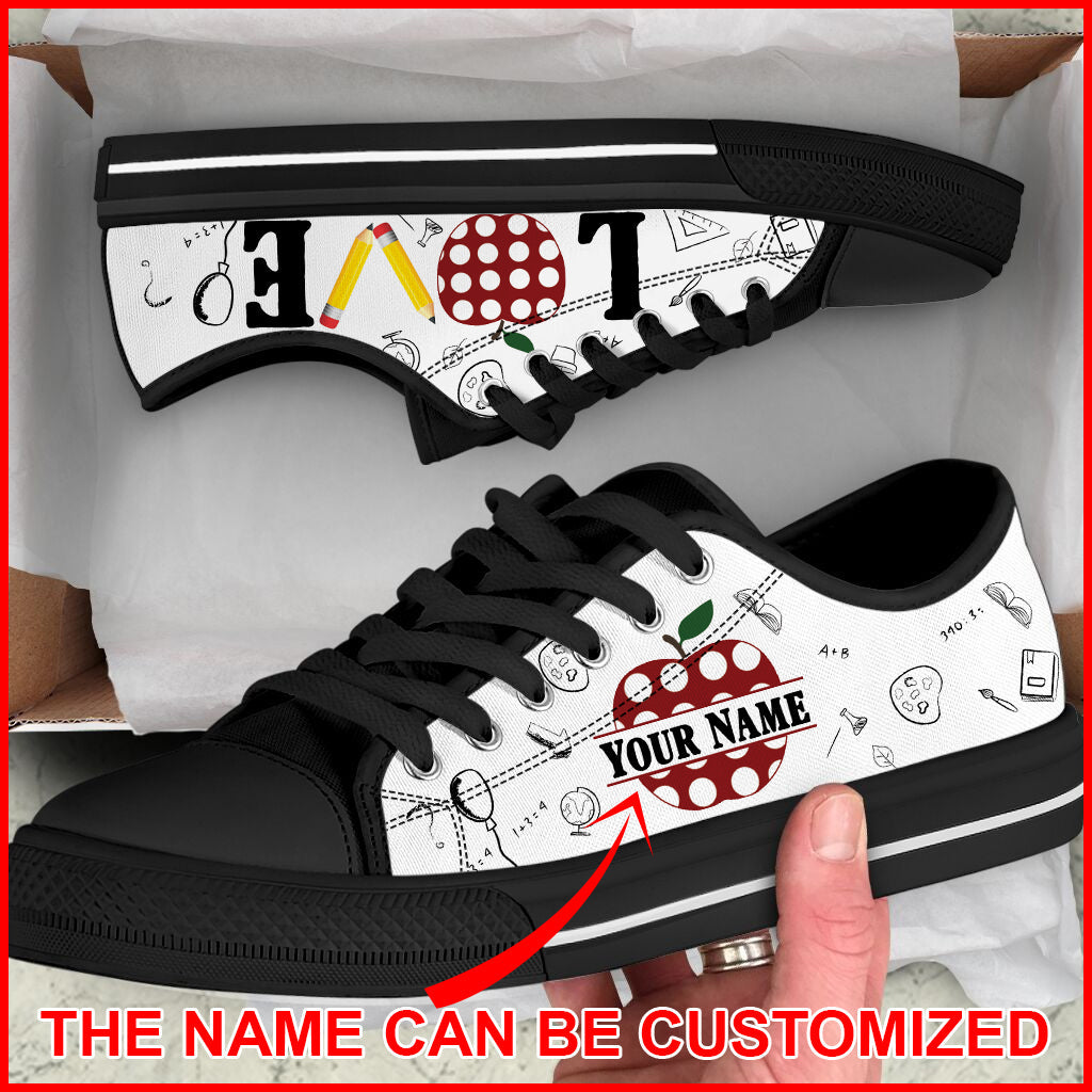 Teacher Custom Name Love School Low Top Shoes Best Gift For Teacher School Shoes Best Shoes For Him Or Her 2 Teacher Custom Name Love School Low Top Shoes Best Gift For Teacher School Shoes Best Shoes For Him Or Her 2