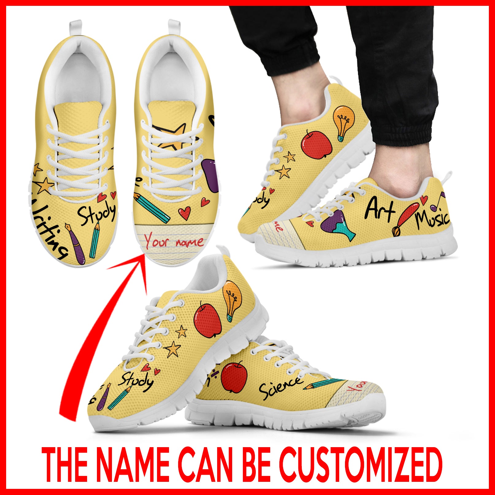 Teacher Interesting Subjects Shoes Sneaker Teaching Tennis Walking Shoes Personalized Custom Best Gift For Teacher School Shoes 1