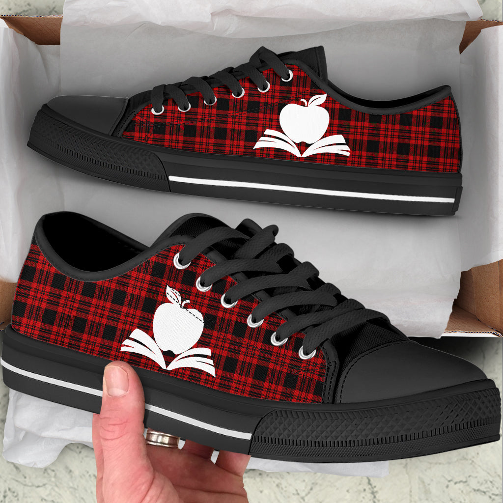 Teacher Shoes Plaid Christmas Low Top Shoes Best Gift For Teacher Christmas Best Shoes For Him Or Her 2