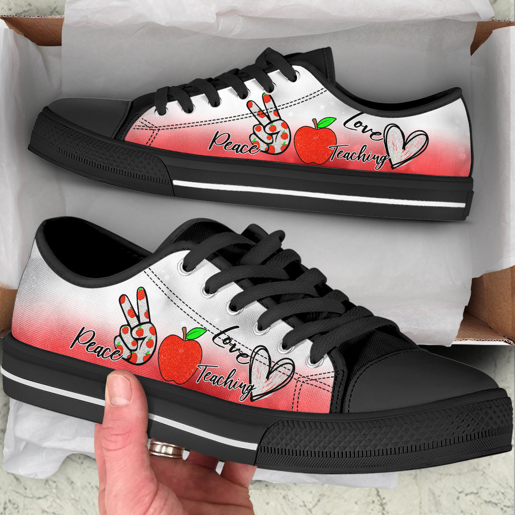 Teaching Peace Love Low Top Shoes Best Gift For Teacher School Shoes Best Shoes For Him Or Her 2 Teaching Peace Love Low Top Shoes Best Gift For Teacher School Shoes Best Shoes For Him Or Her 2