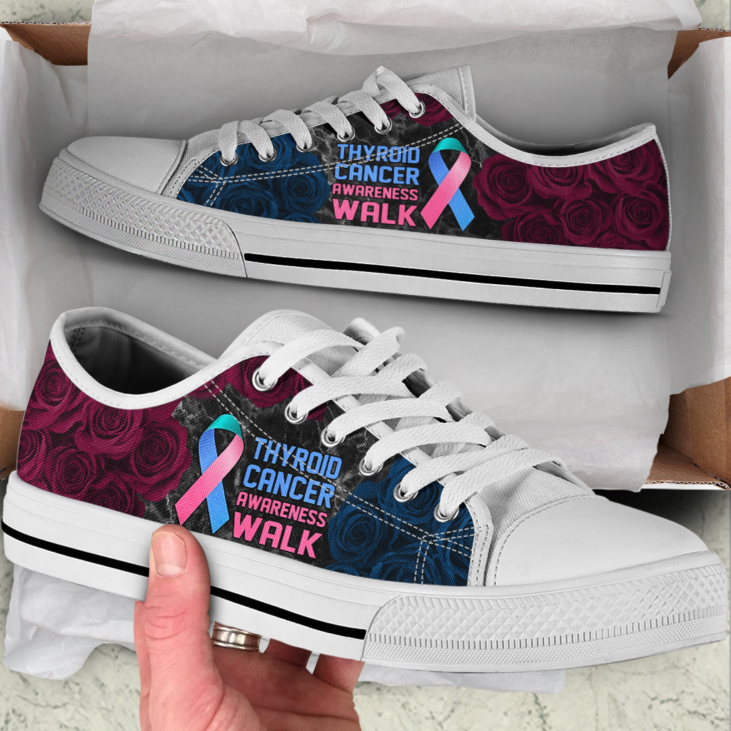 Thyroid Cancer Shoes Awareness Walk Low Top Shoes Best Gift For Men And Women Sneaker For Walking 1