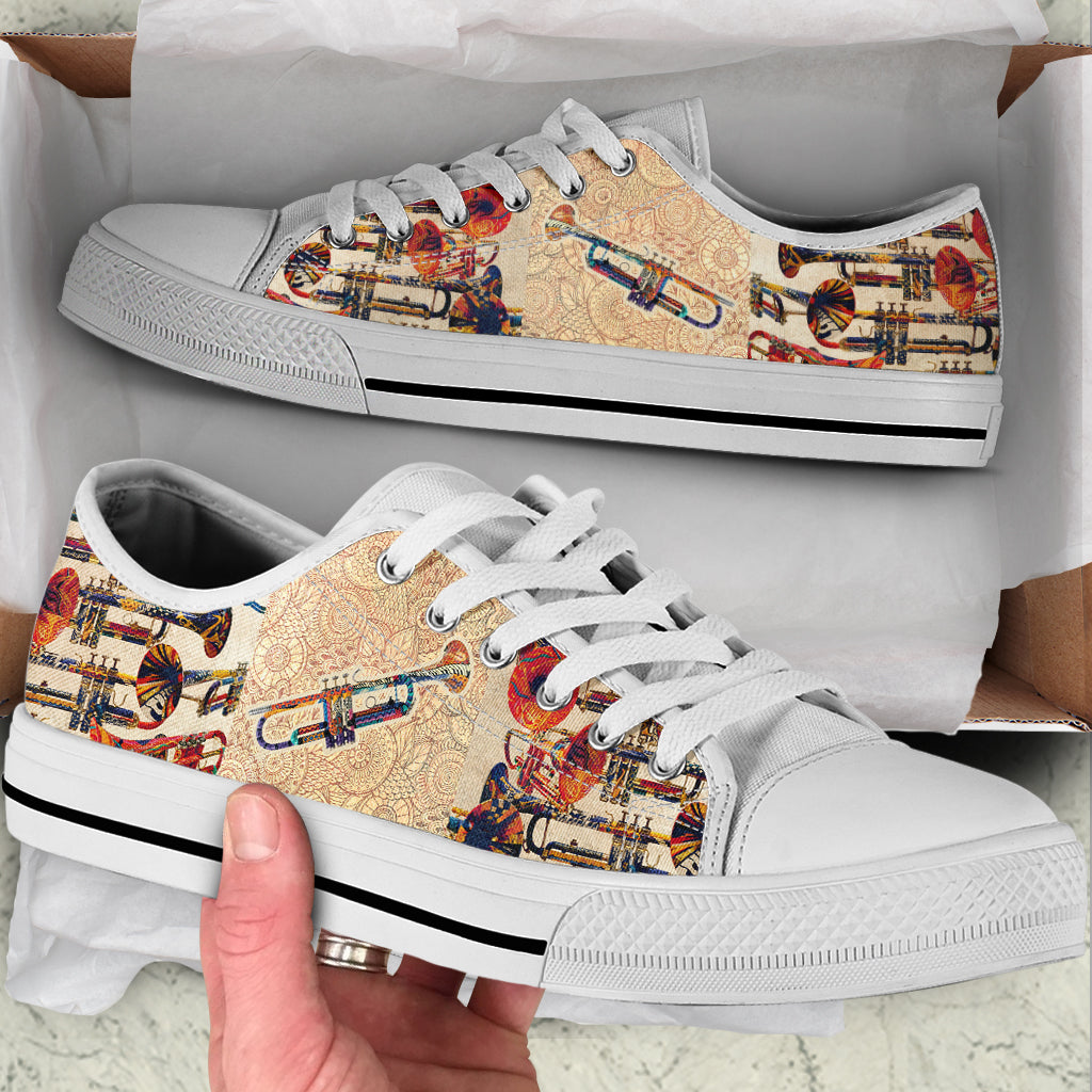 Trumpet Hand Painting Low Top Music Shoes Fashionable Low Top Casual Shoes Gift For Adults 1 Trumpet Hand Painting Low Top Music Shoes Fashionable Low Top Casual Shoes Gift For Adults 1