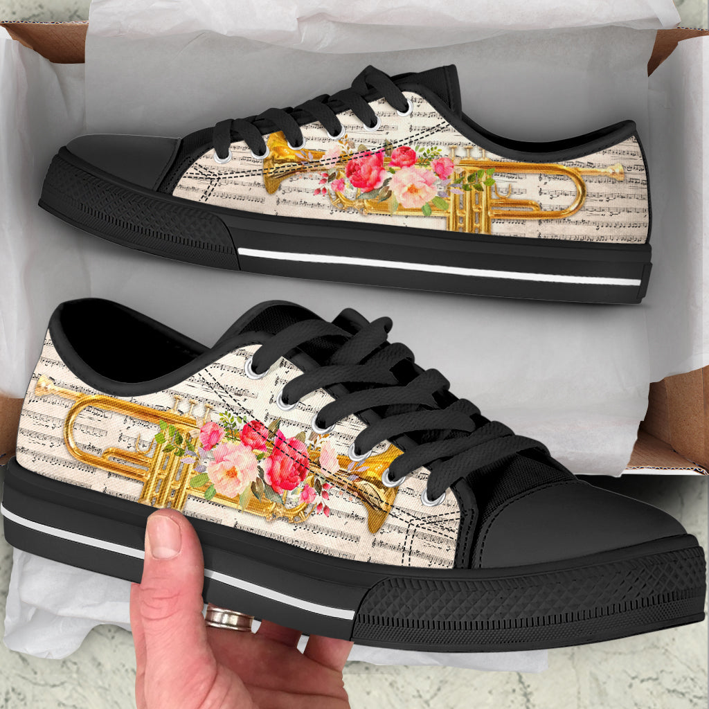 Trumpet Music Flower Low Top Music Shoes Fashionable Low Top Casual Shoes Gift For Adults 2 Trumpet Music Flower Low Top Music Shoes Fashionable Low Top Casual Shoes Gift For Adults 2