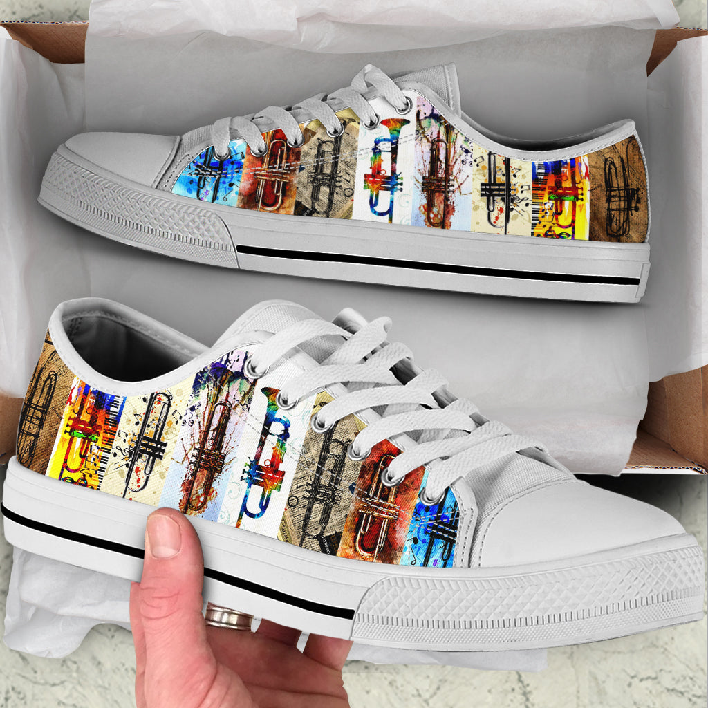 Trumpet Style Color Low Top Music Shoes Fashionable Low Top Casual Shoes Gift For Adults 1