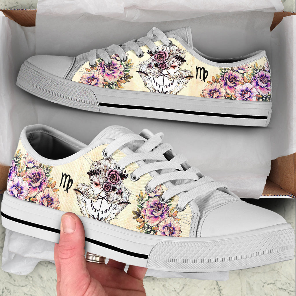 Virgo Zodiac Vintage Flower Low Top Shoes Trendy Fashion Casual Shoes Gift For Adults Sneaker For Walking 1 Virgo Zodiac Vintage Flower Low Top Shoes Trendy Fashion Casual Shoes Gift For Adults Sneaker For Walking 1