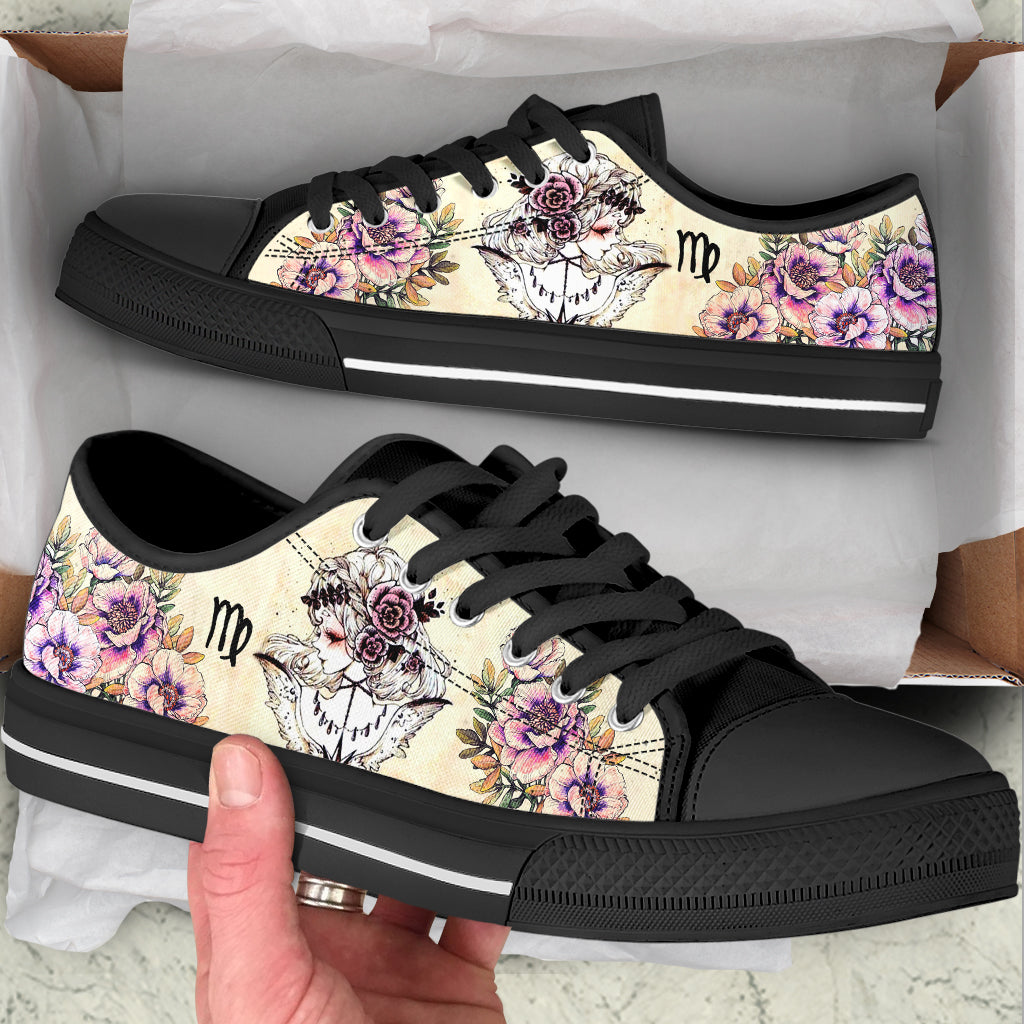 Virgo Zodiac Vintage Flower Low Top Shoes Trendy Fashion Casual Shoes Gift For Adults Sneaker For Walking 2 Virgo Zodiac Vintage Flower Low Top Shoes Trendy Fashion Casual Shoes Gift For Adults Sneaker For Walking 2