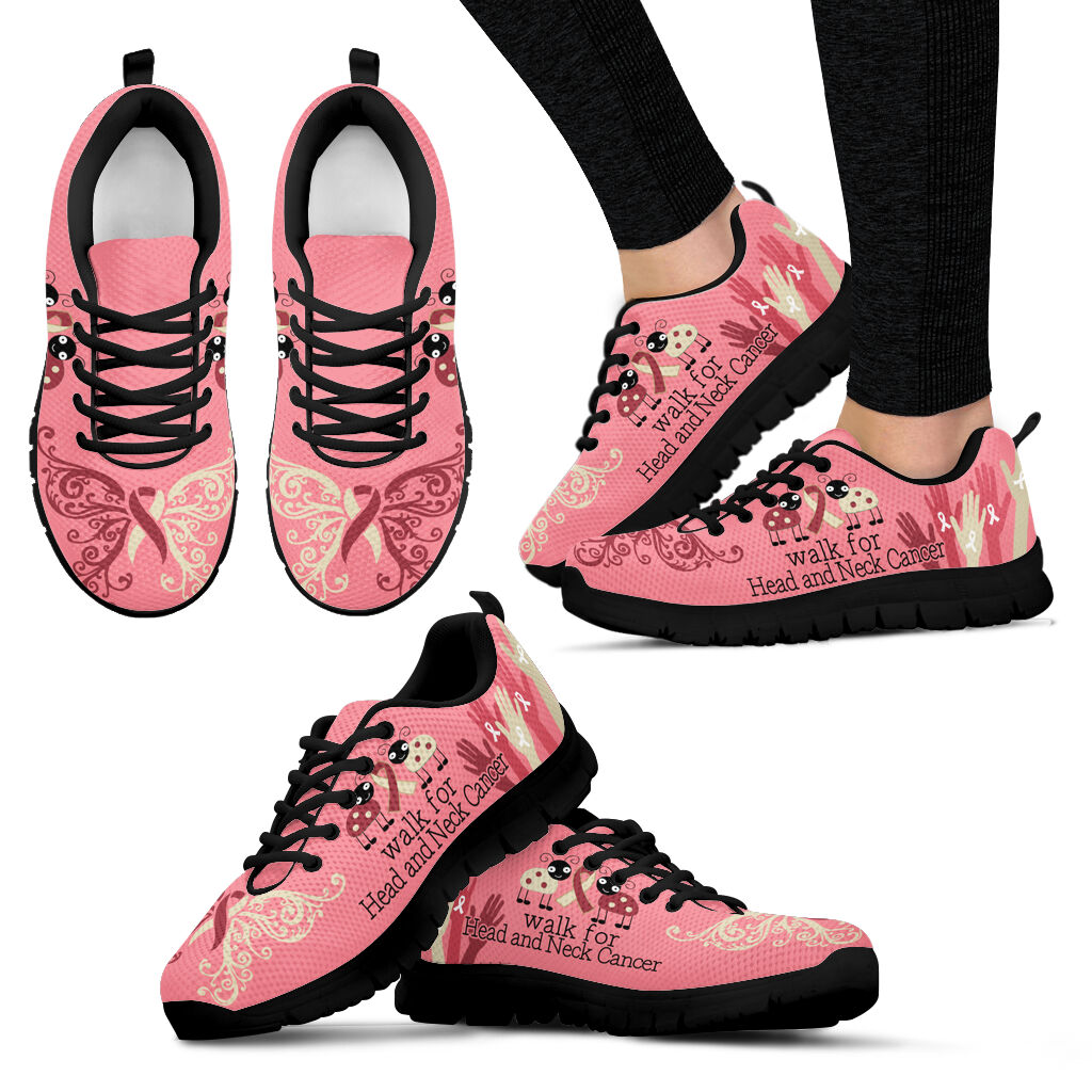 Walk For Head And Neck Cancer Shoes Pink Sneaker Walking Shoes Best Gift For Men And Women 1 Walk For Head And Neck Cancer Shoes Pink Sneaker Walking Shoes Best Gift For Men And Women 1