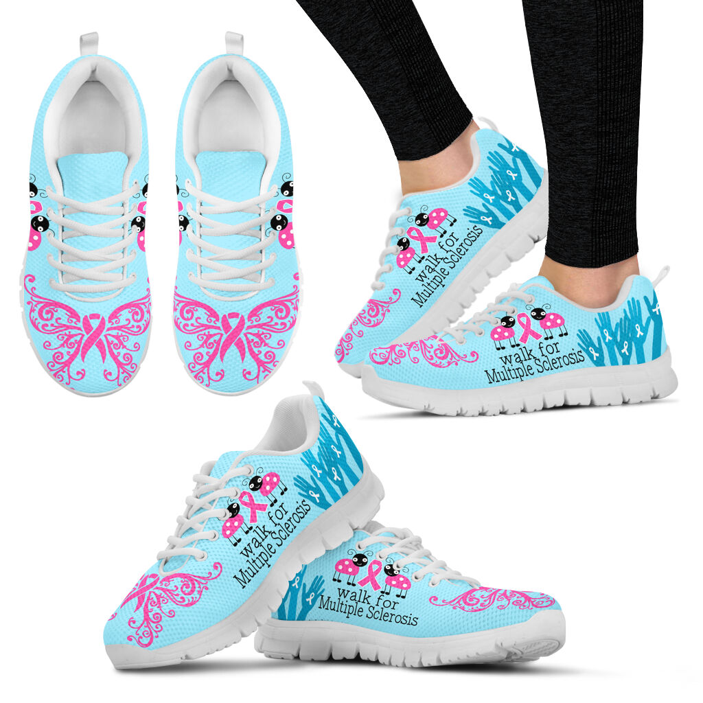 Walk For Multiple Sclerosis Shoes Blue Pink Sneaker Walking Shoes Best Gift For Men And Women 1 Walk For Multiple Sclerosis Shoes Blue Pink Sneaker Walking Shoes Best Gift For Men And Women 1