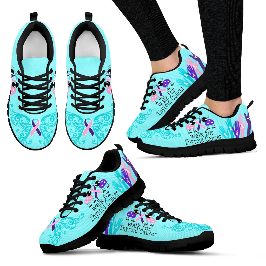 Walk For Thyroid Cancer Shoes Sneaker Walking Shoes Best Gift For Men And Women Cancer Awareness Shoes 1 Walk For Thyroid Cancer Shoes Sneaker Walking Shoes Best Gift For Men And Women Cancer Awareness Shoes 1
