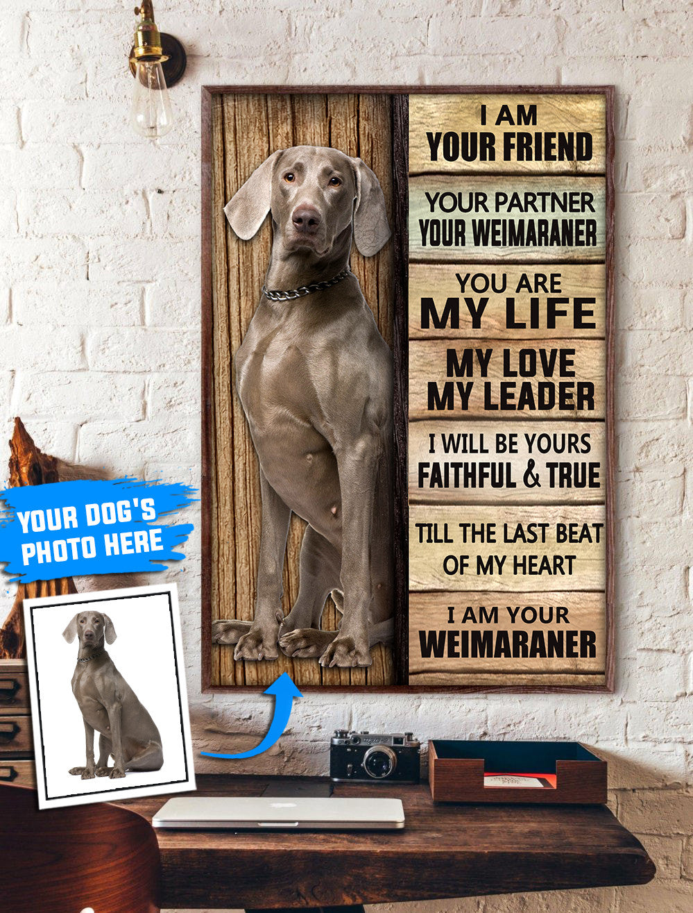 Weimaraner Personalized Poster Canvas Dog Canvas Wall Art Dog Lovers Gifts For Him Or Her 1
