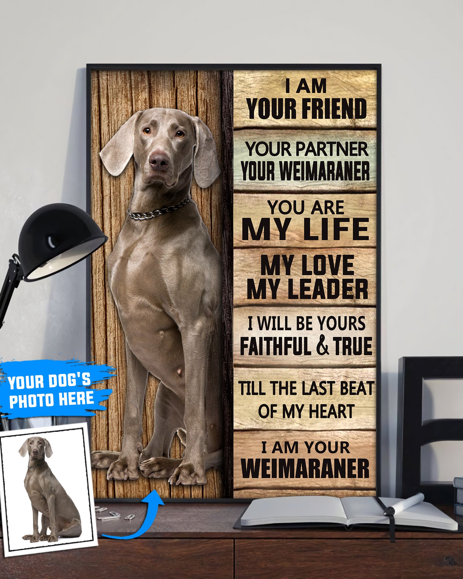 Weimaraner Personalized Poster Canvas Dog Canvas Wall Art Dog Lovers Gifts For Him Or Her 3