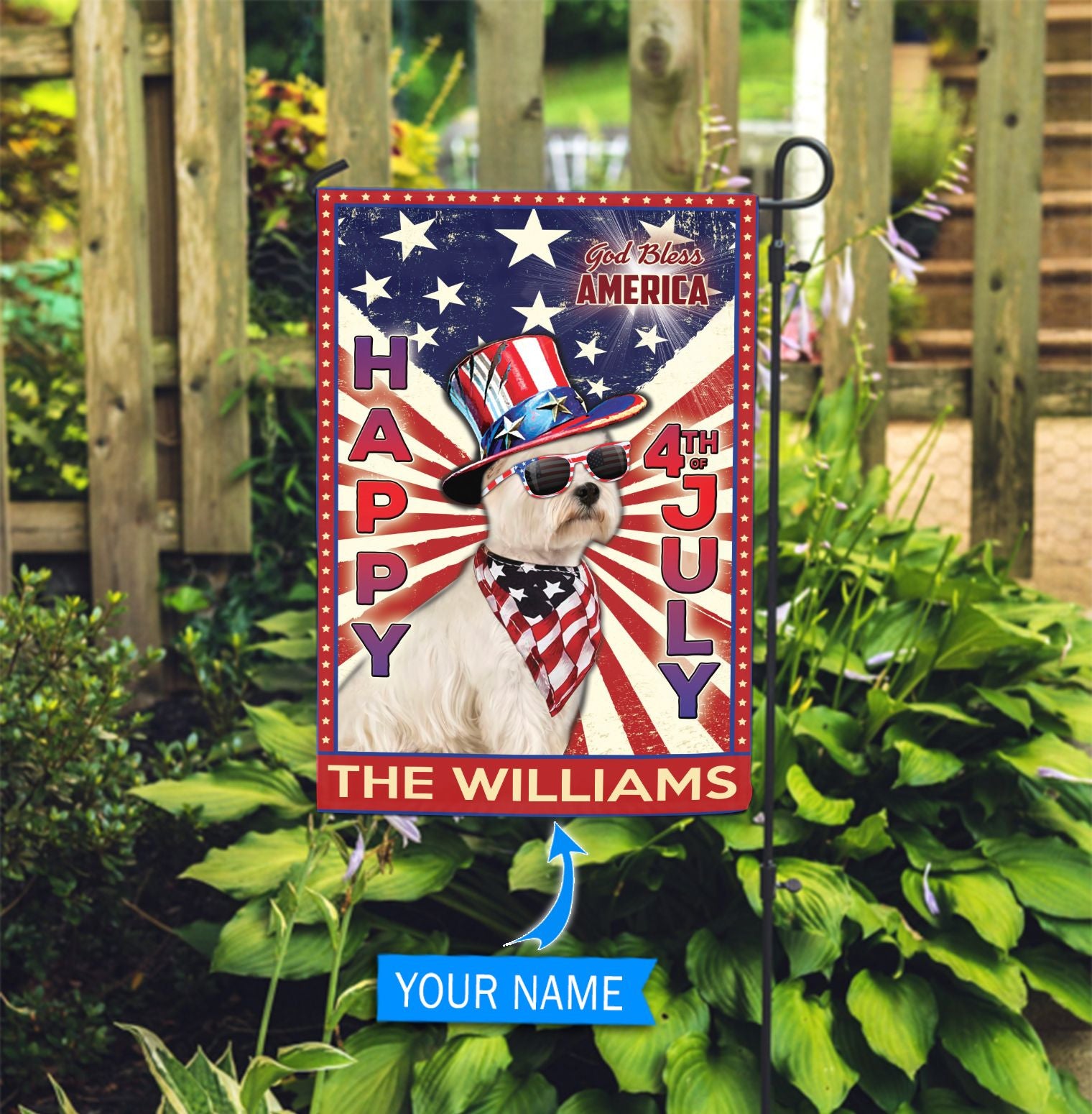 West Highland White Terrier God Bless America 4th Of July Personalized Flag Custom Dog Flags Dog Lovers Gifts for Him or Her 3 West Highland White Terrier God Bless America 4th Of July Personalized Flag Custom Dog Flags Dog Lovers Gifts for Him or Her 3