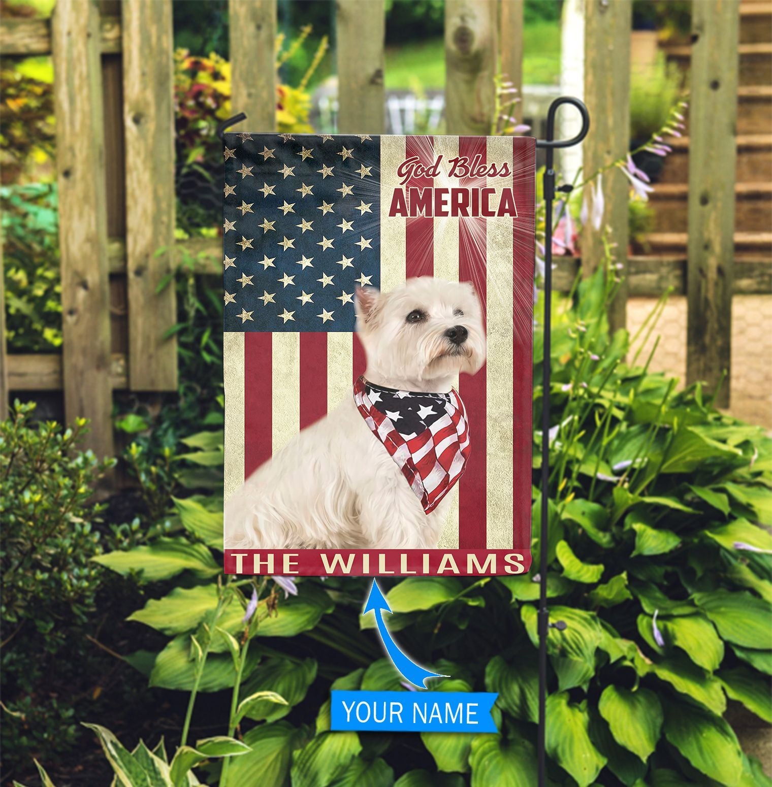 West Highland White Terrier God Bless Personalized Garden Flag Custom Dog Flags Dog Lovers Gifts for Him or Her 1 West Highland White Terrier God Bless Personalized Garden Flag Custom Dog Flags Dog Lovers Gifts for Him or Her 1