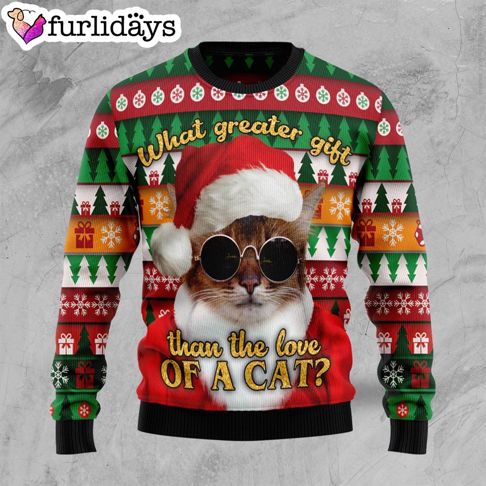 What Greater Gift Than The Love Of A Cat Ugly Christmas Sweater Christmas Outfits Gift 1 What Greater Gift Than The Love Of A Cat Ugly Christmas Sweater Christmas Outfits Gift 1
