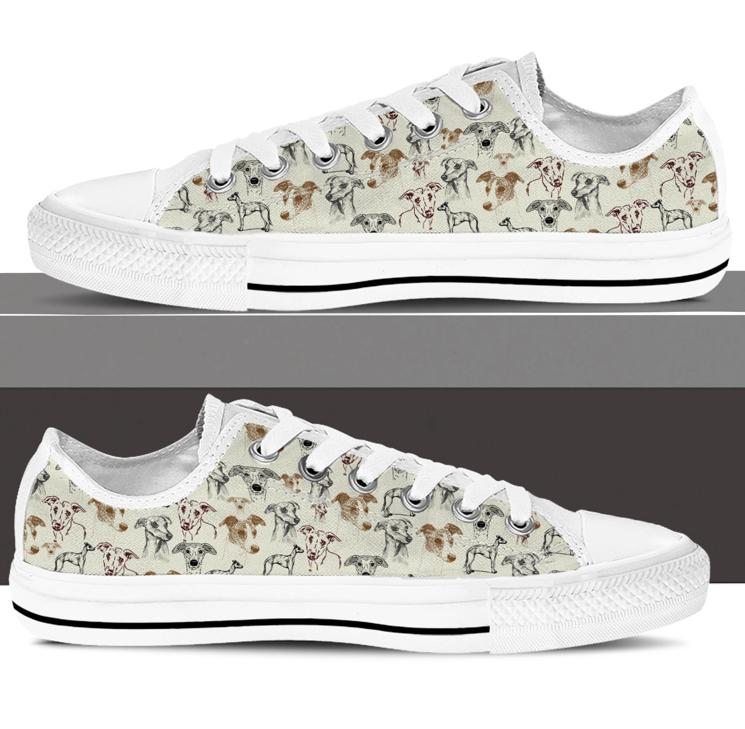 Whippet Low Top Shoes Sneaker For Dog Walking Lowtop Casual Shoes Gift For Adults 3
