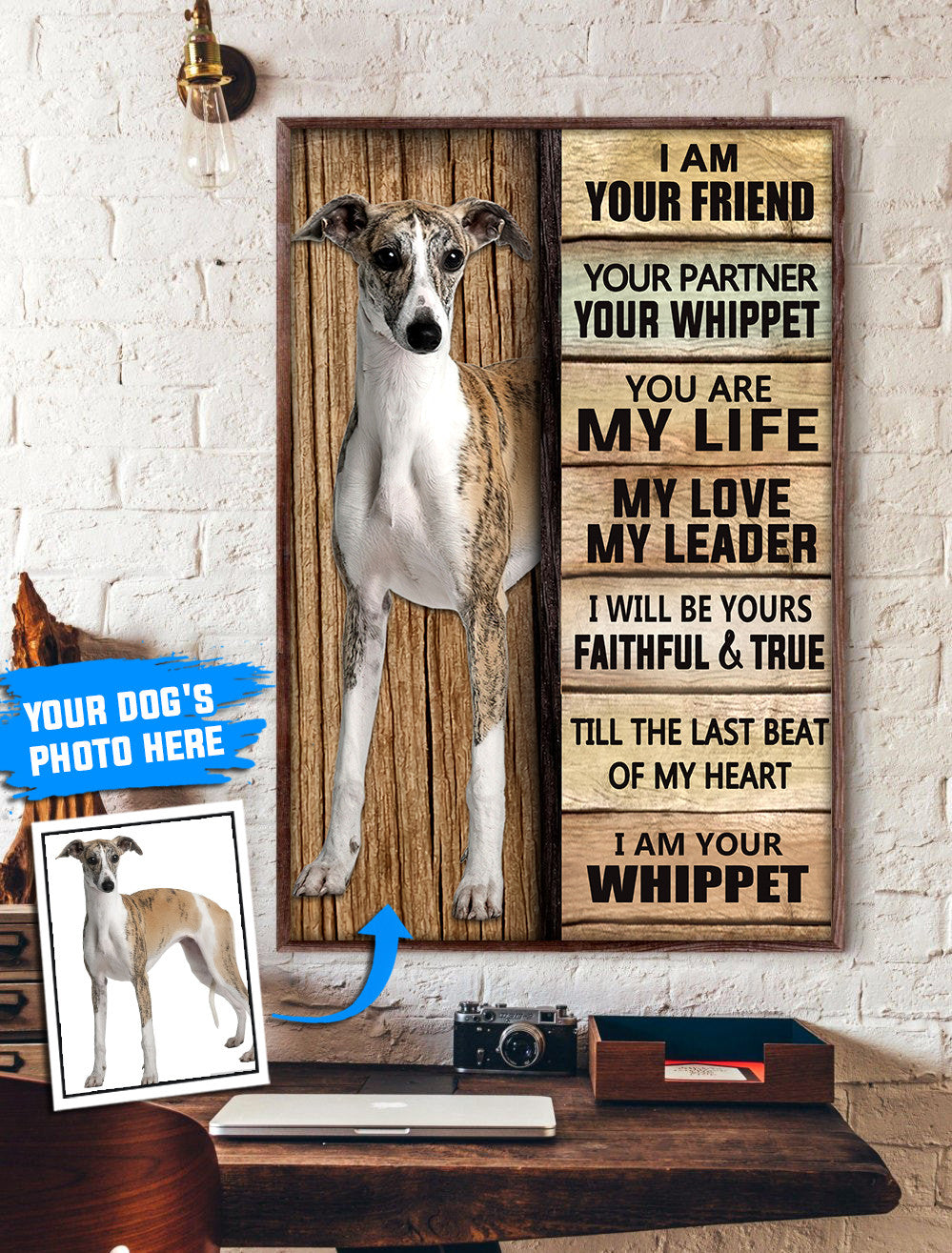 Whippet Personalized Poster Canvas Dog Canvas Wall Art Dog Lovers Gifts For Him Or Her 1