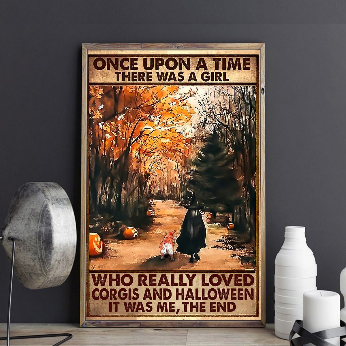 Who Really Loved Yellow Corgis And Halloween Poster Dog Canvas Wall Art Dog Lovers Gifts For Him Or Her 1 Who Really Loved Yellow Corgis And Halloween Poster Dog Canvas Wall Art Dog Lovers Gifts For Him Or Her 1